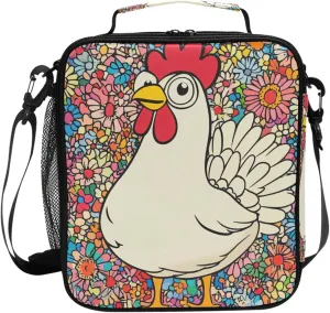 Wudan Funny Yuanbao Chicken Insulated Boys Lunch Boxes with Handles Boy Crossbody Lunch Bag for College Gym