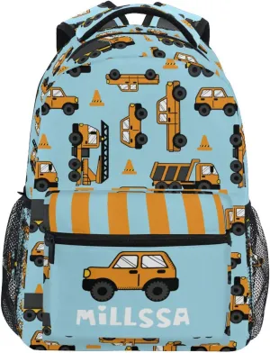 Wuskid Vehicles Backpack Bookbags Daypack Kids Girls Boys Car Name Custom Backpacks Laptop Bags School Purse Travel Sports Water Resistant Men Women S
