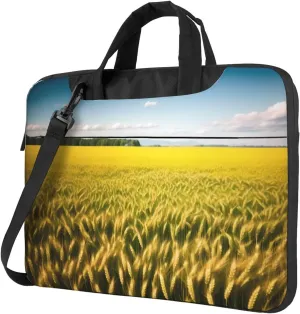 Yellow Flowers Printed Patterns Laptop Shoulder Bag Notebook Computer Case Briefcase With Shoulder Straps And Handle