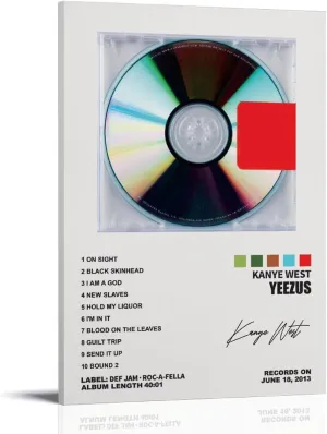YELLOWV Kanye Poster West Yeezus Album Cover Posters for Room Aesthetic Canvas Wall Art Bedroom Decor 16x24inch(40x60cm)