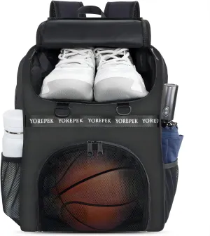 YOREPEK Basketball Bag, Large Basketball Backpack with Shoe Compartment and Ball Holder for daughter son, Water Resistant for Sport Training Equipment Fits Volleyball Gym Pink