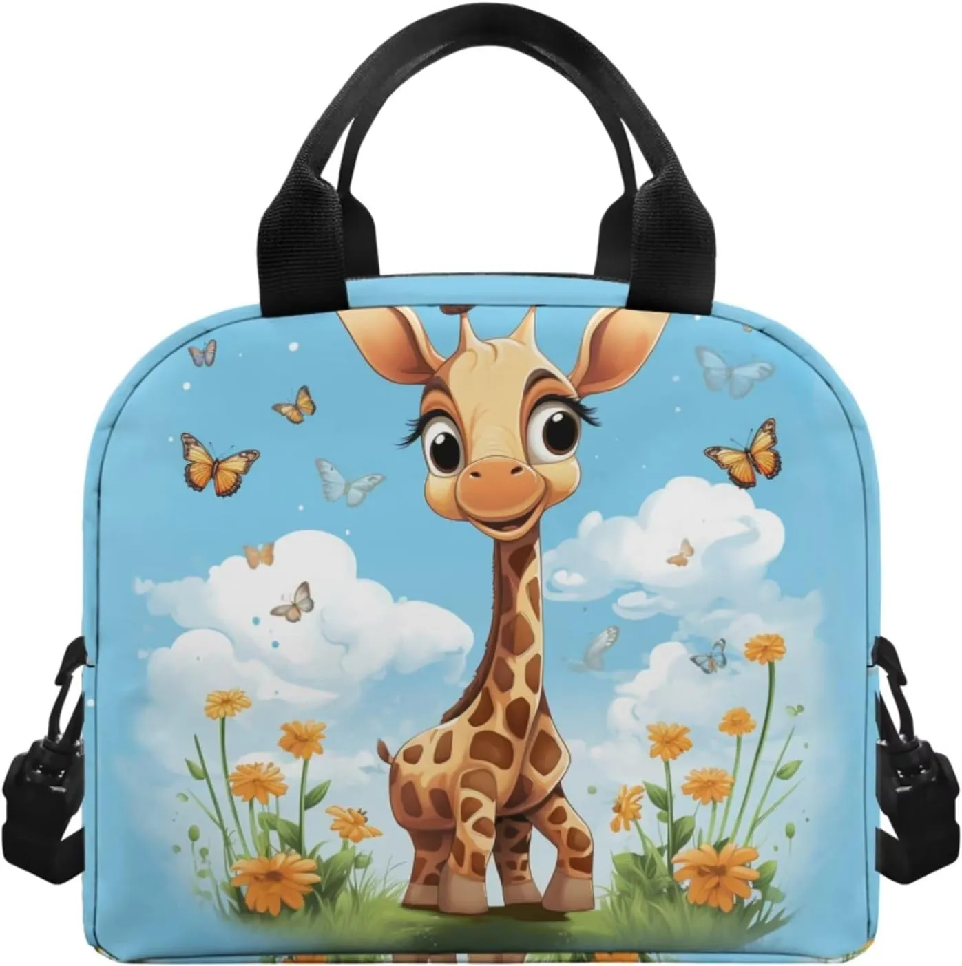 Ystardream Cartoon Giraffe Bookbags for 7Th Grade Girls Backpack and Lunch Bag Set for Girls Kids Teen Toddler Elegant Elementary Middle Back Pack with Bookmark Children 8 9 10 11 12 13 14 15 T