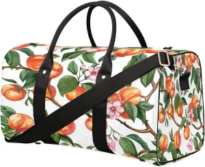 Yzrwebo Branch Peach Travel Duffle Bag for Men Women Peaches Overnight Weekender Bag Foldable Travel Duffel Bag Large Sports Gym Bag Waterproof Luggage Tote Bag Tear Resistant